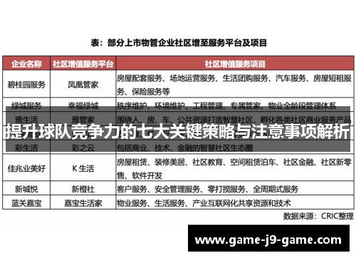 提升球队竞争力的七大关键策略与注意事项解析 提升球队竞争力的七大关键策略与注意事项解析